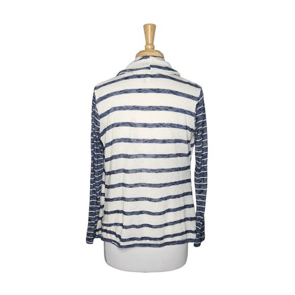 Anthropologie Mauve Slub Knit Striped Open Cardigan Sweater Size Large - Picture 3 of 6